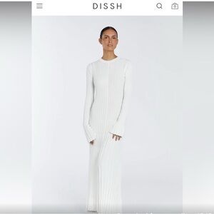 DISAH ADA OFF WHITE LONG SLEEVE MIDI DRESS - S / OFF WHITE